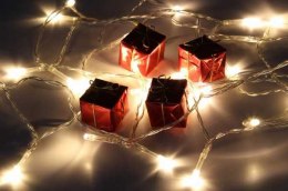 Lampki świąteczne 20 LED 2 m białe ciepłe na baterie IP20