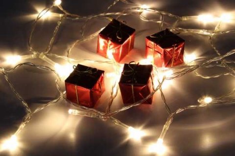 Lampki świąteczne 20 LED 2 m białe ciepłe na baterie IP20