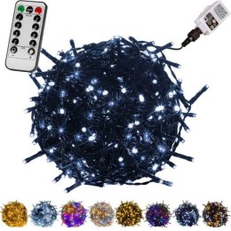 Lampki świąteczne 200 LED 20 m zimne białe IP44 Pilot Programator