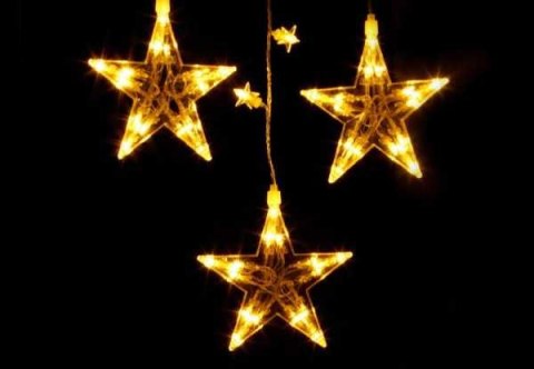 Łańcuch świąteczny z gwiazdami 100 LED ciepła biel 80cm zasilanie sieciowe IP20