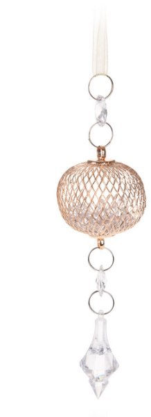 Ozdoba dekoracja świąteczna na choinkę z kryształkami w kolorze złoty 14cm Wzór 1