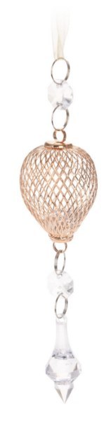 Ozdoba dekoracja świąteczna na choinkę z kryształkami w kolorze złoty 14cm Wzór 2