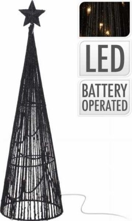 Piramida świąteczna z gwiazdą 10LED 40cm czarna
