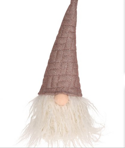 Skrzat krasnal LED figurka świąteczna różowy 30 cm