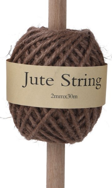 Sznurek jutowy ozdobny na drewnianej rolce 30 m brązowy