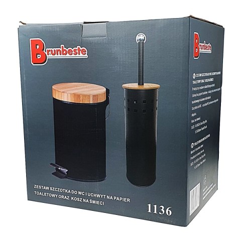 Zestaw szczotka do wc i kosz na śmieci 3L