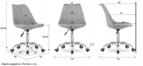 Krzesło obrotowe do biurka MONZA OFFICE WHITE PU