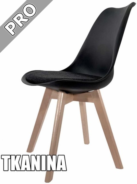 Krzesło skandynawskie MONZA BLACK Pro - Black Fabric V
