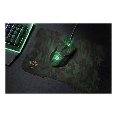 Trust GXT 781 Rixa Camo - Mysz optyczna dla graczy przewodowa 3200 DPI + podkładka