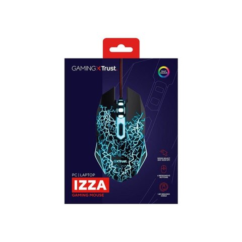 Trust GXT105X IZZA - Mysz optyczna dla graczy przewodowa LED 4000 DPI