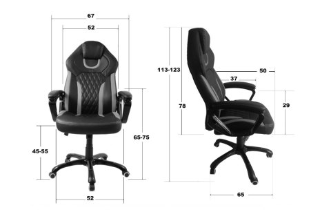 Fotel obrotowy do biurka SPIDER GREY FABRIC