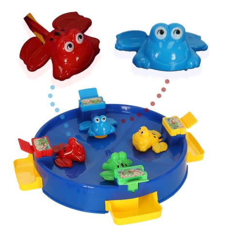 Gra zręcznościowa głodne żabki skaczące żaby 4 graczy 3+ XXL niebieska