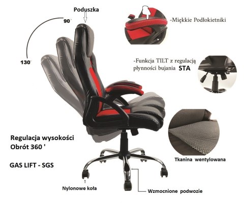 Fotel obrotowy do biurka CARRERA L GREEN FABRIC