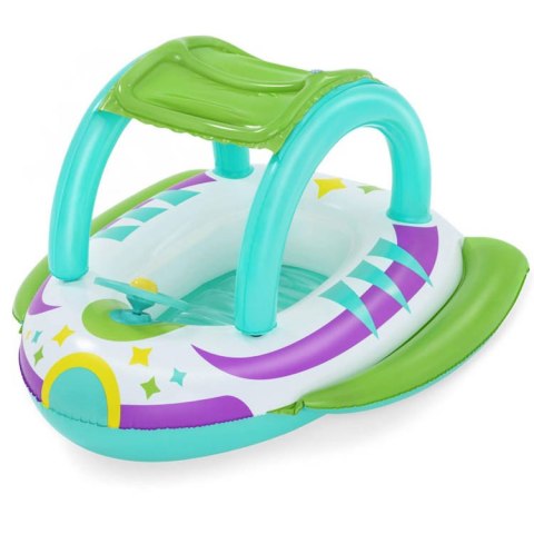 Bestway Dmuchany Ponton z daszkiem ŁÓDKA z dnem Kierownica + klakson 34149