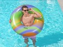 Bestway Dmuchane koło do pływania z uchwytami TĘCZOWE 119cm 36352