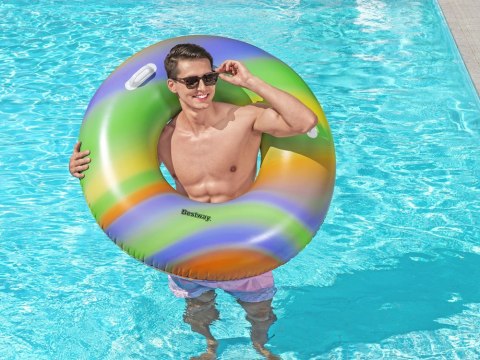 Bestway Dmuchane koło do pływania z uchwytami TĘCZOWE 119cm 36352
