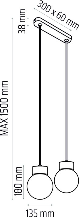 Lampa wisząca Barrel-Orb Kula 2pł biały