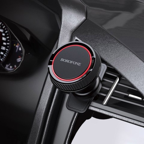 Borofone - Uchwyt samochodowy magnetyczny na kratkę nawiewu (Czarny/Czerwony)