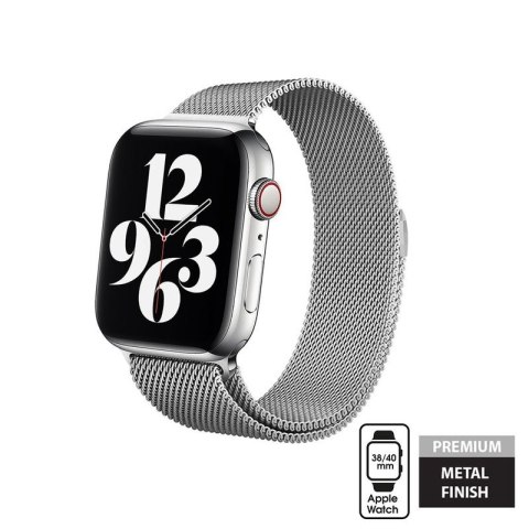 Crong Milano Steel - Pasek ze stali nierdzewnej do Apple Watch 38/40 mm (srebrny)