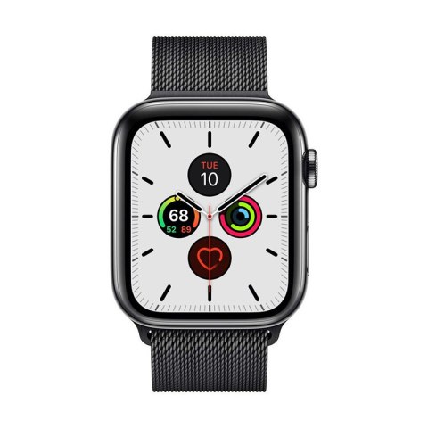 Crong Milano Steel - Pasek ze stali nierdzewnej do Apple Watch 42/44 mm (czarny)