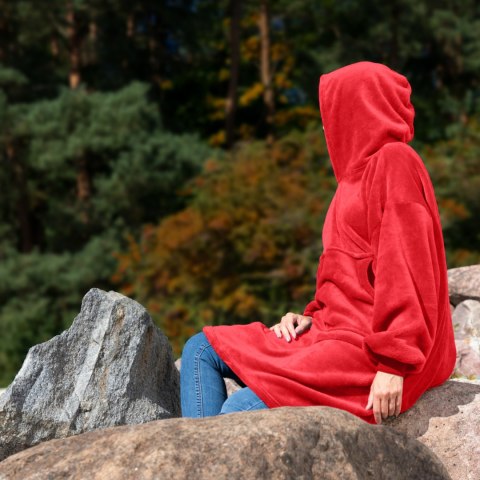 Bluzair Bluza Koc Hoodie Oversize Polska Czerwona