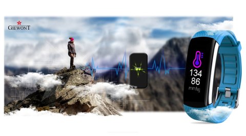Smartband Giewont Czarny GW200-7 + Pasek Niebieski
