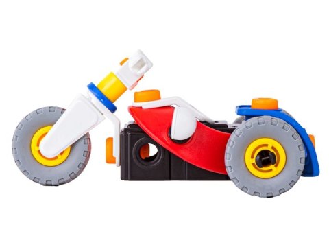 Klocki Elastyczne, Konstrukcyjne 37 El. Motocykl, Trójkołowy Pojazd Do Rozkręcania I Skręcania 2w1