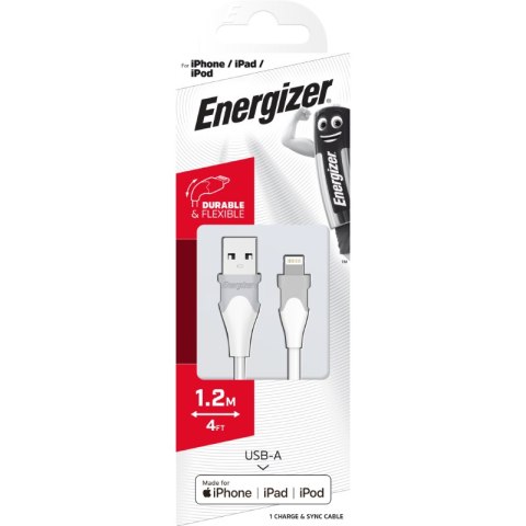 Energizer Classic - Kabel połączeniowy USB-A do Lightning certyfikat MFi 1.2m (Biały)