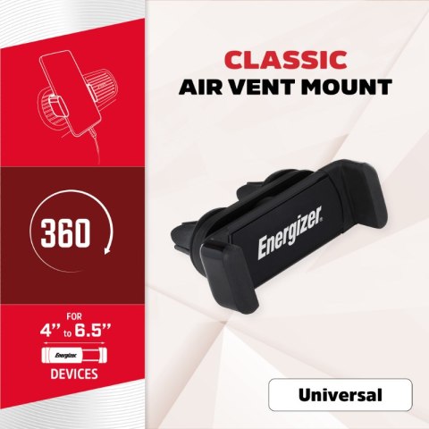 Energizer Classic - Uniwersalny uchwyt samochodowy do telefonu 4"-6,5" (Czarny)