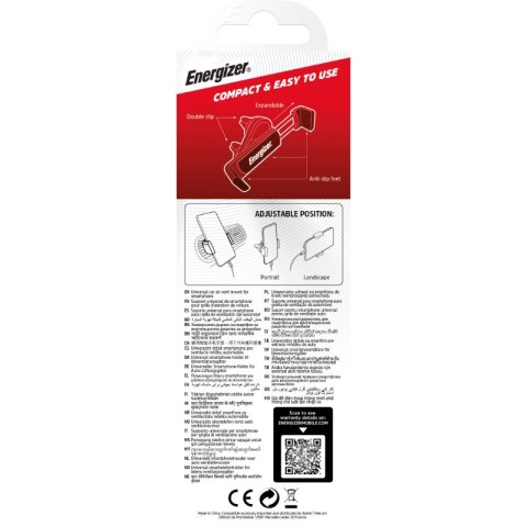 Energizer Classic - Uniwersalny uchwyt samochodowy do telefonu 4"-6,5" (Czarny)