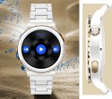 Smartwatch Damski Rubicon RNCE92-1 Srebrny-Ceramiczna Bransoleta + Biały Silikonowy Pasek