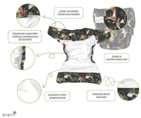 Pieluszka z kieszonką OS dwurzędowa, SMOKI