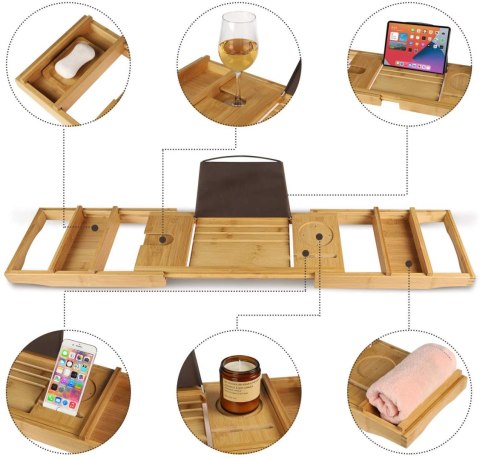 Półka na wannę HALIA bambusowa