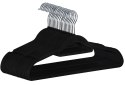 Wieszak welurowy na ubrania Maxi komplet 20 sztuk - czarny