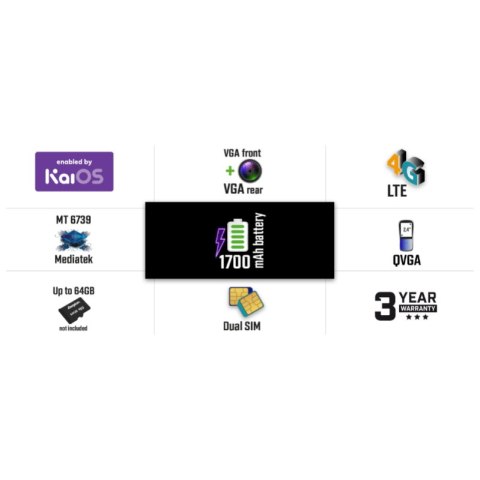 Energizer Energy E242S - Telefon 512MB RAM 4GB 4G Dual Sim EU (Czarny)