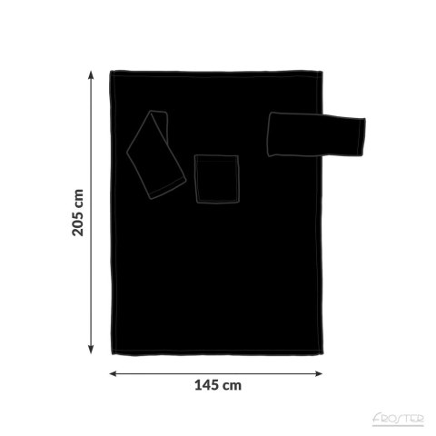 Kocyko - Szlafrok Czarny ciepły koc z rękawami