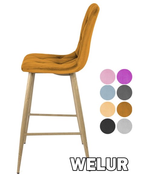 Krzesło barowe BORGO BAR VELVET NICE hoker