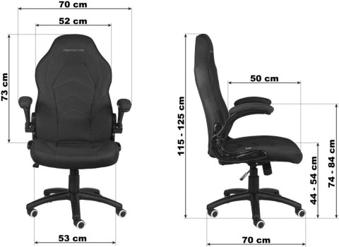 Fotel obrotowy do biurka HYPER GREY FABRIC