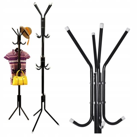 Wieszak na ubrania stojący pionowy podłogowy metalowy