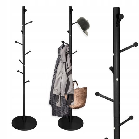 Wieszak na ubrania stojący pionowy podłogowy metalowy