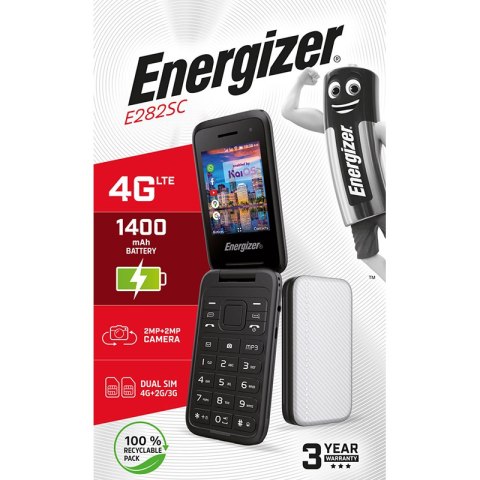 Energizer E282SC - Telefon 512MB RAM 4GB 2,8" 4G Dual Sim EU (Srebrny)