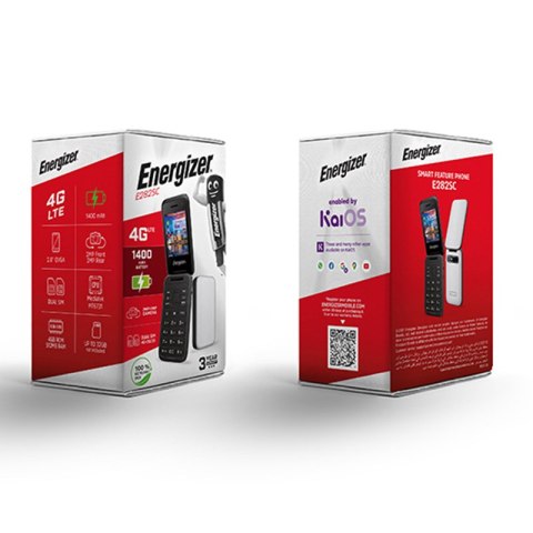 Energizer E282SC - Telefon 512MB RAM 4GB 2,8" 4G Dual Sim EU (Srebrny)