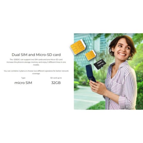 Energizer E282SC - Telefon 512MB RAM 4GB 2,8" 4G Dual Sim EU (Srebrny)