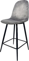Krzesło barowe AVA GREY VELVET hoker