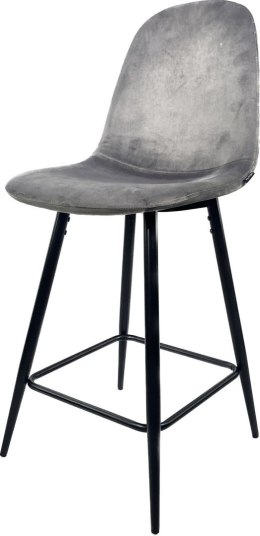 Krzesło barowe AVA GREY VELVET hoker
