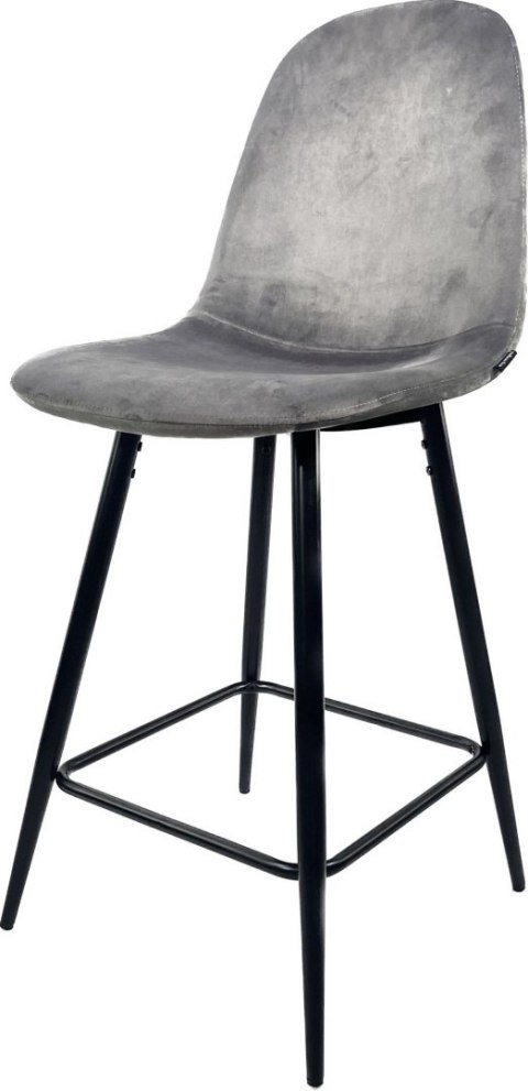 Krzesło barowe AVA GREY VELVET hoker