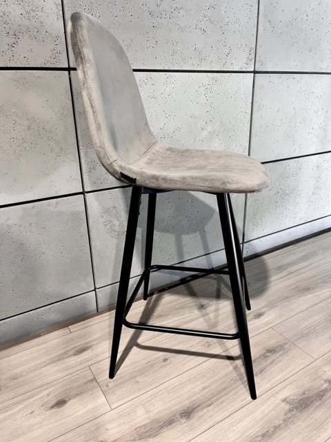 Krzesło barowe AVA GREY VELVET hoker