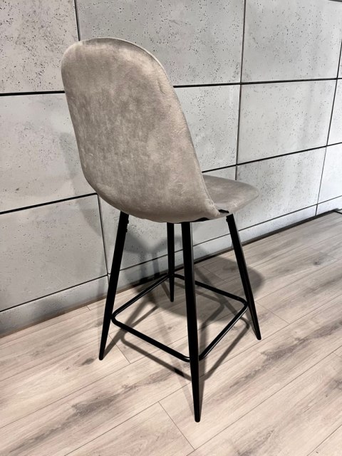Krzesło barowe AVA GREY VELVET hoker