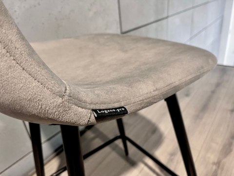 Krzesło barowe AVA GREY VELVET hoker