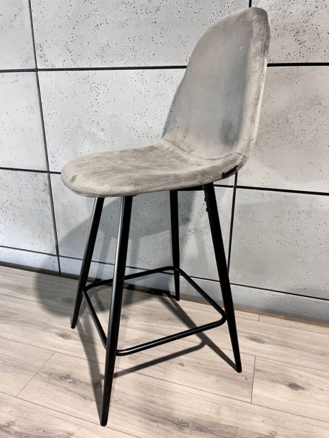 Krzesło barowe AVA GREY VELVET hoker